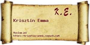 Krisztin Emma névjegykártya