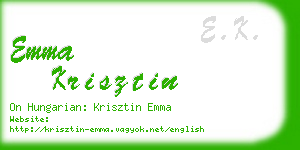 emma krisztin business card